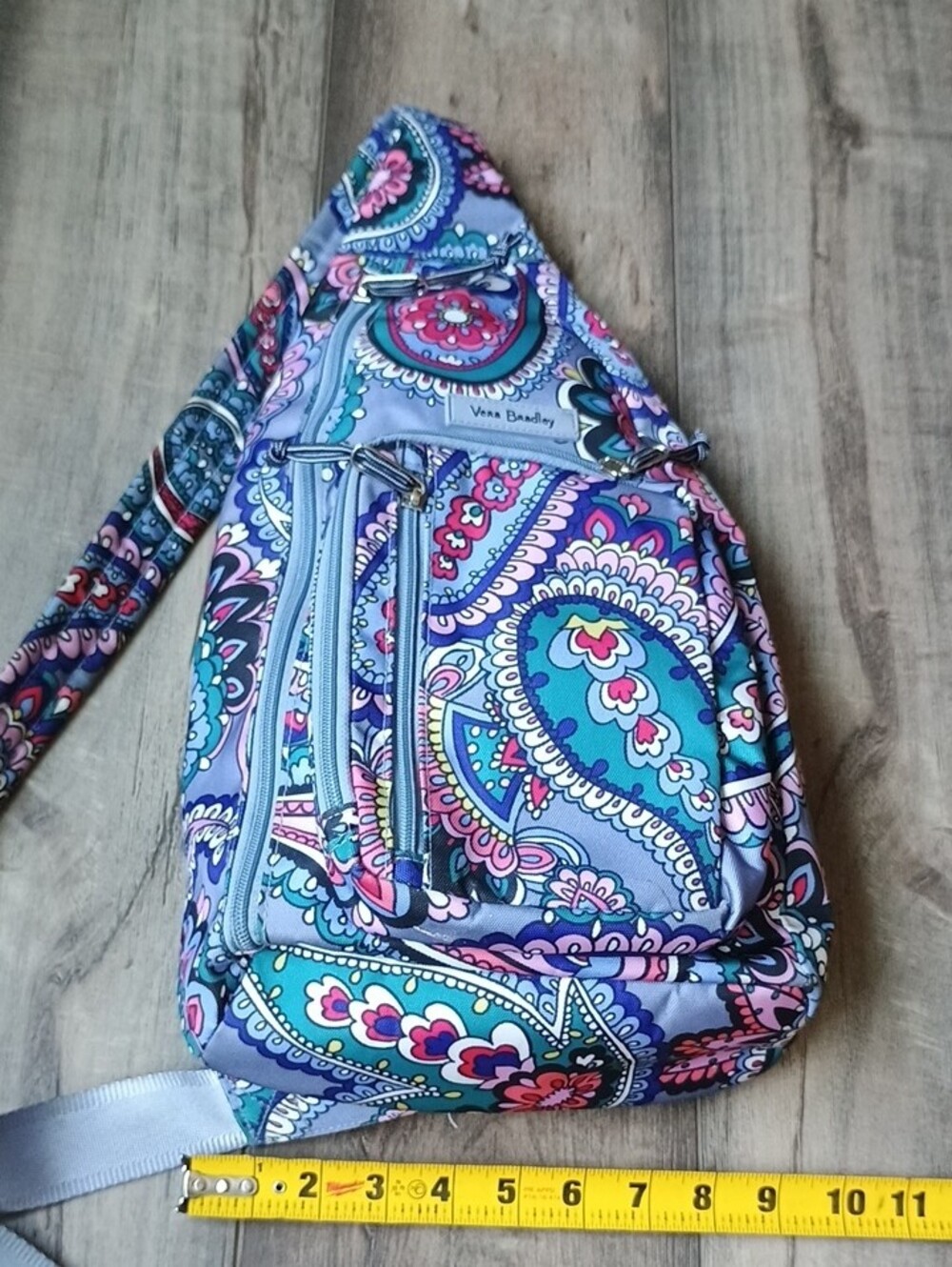 Vera Bradley Purple Teal Paisley Crossbody Sling Bag - Picture 10 of 11